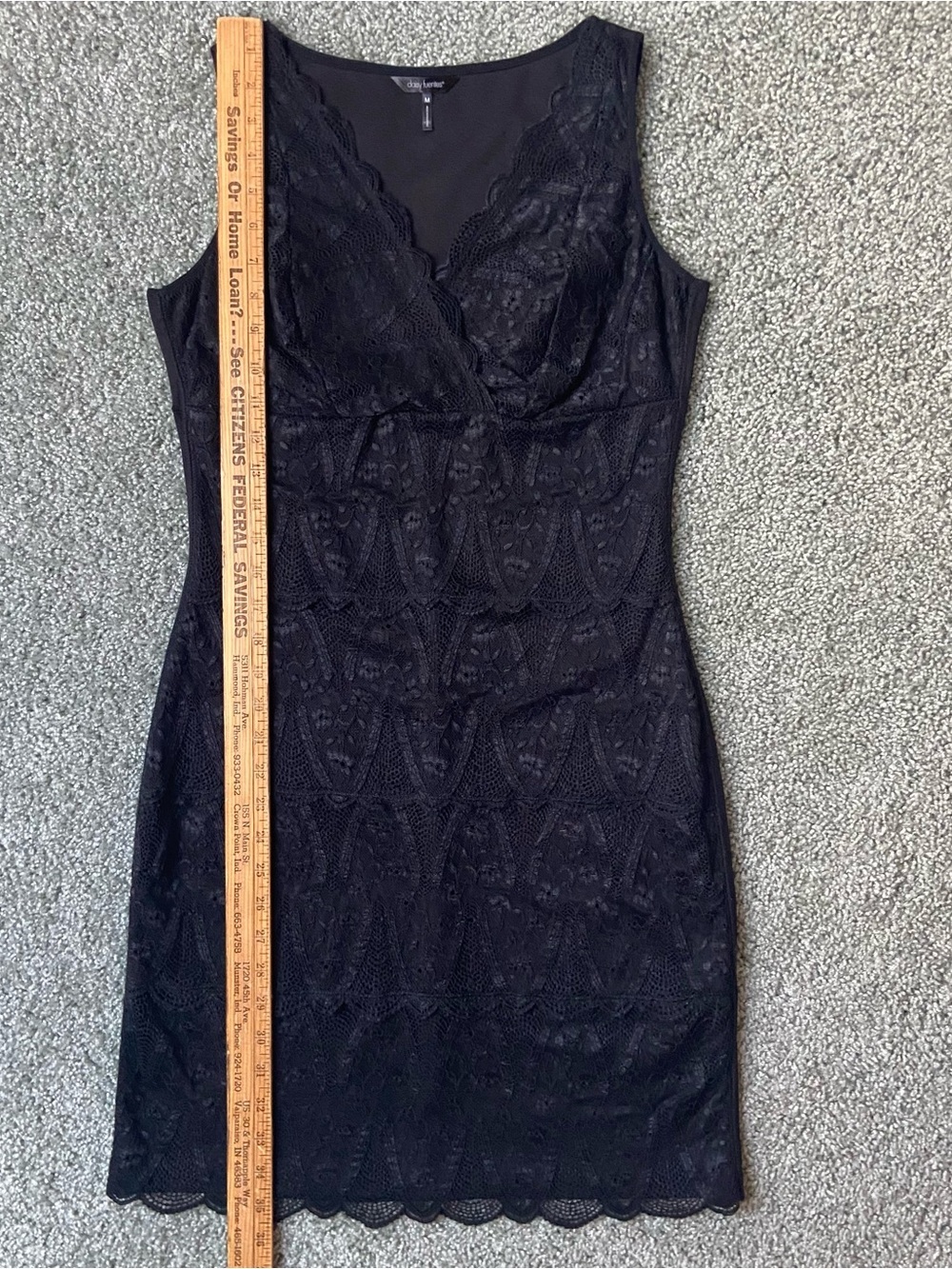 Daisy Fuentes Black Sleeveless Lace Sheath Dress Size M Black - Picture 13 of 13